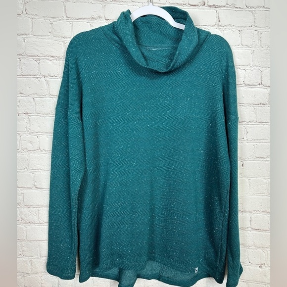 Ocean Coast green textured long sleeve cowl neck active top sweater, sz L, NWT - Picture 1 of 6